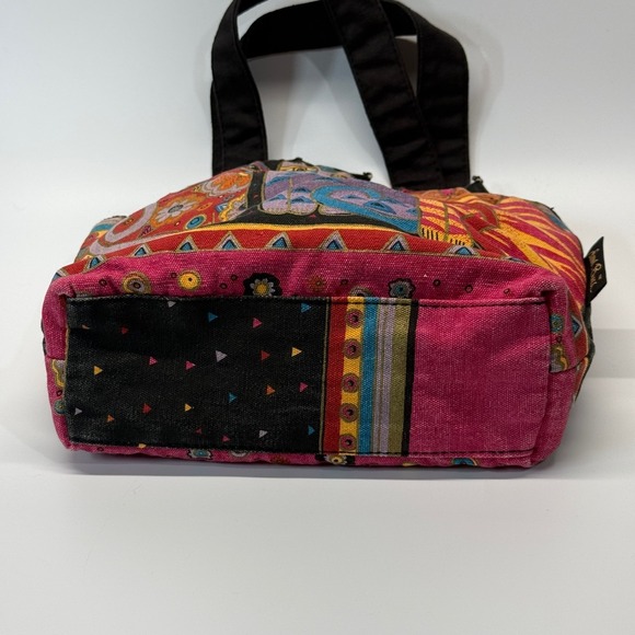 Laurel Burch Purse Cat Cotton Canvas Tote Bag Cutout Artsy Boho - Picture 6 of 13